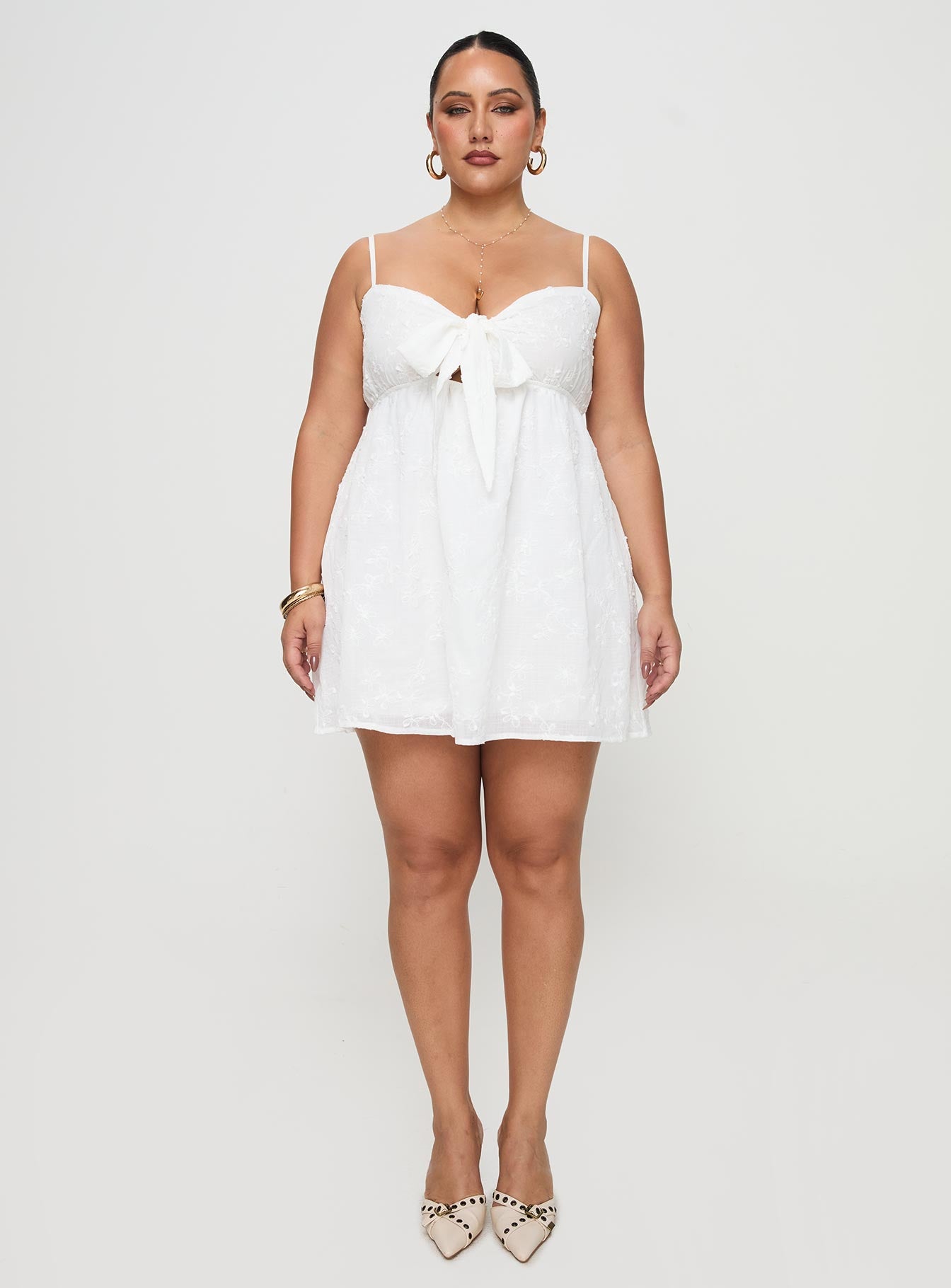 Granno Mini Dress Curve | White | Womens Granno Mini Dress Curve | White | Womens