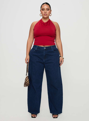 Britta Mid Rise Tapered Leg Jeans Dark Wash Curve