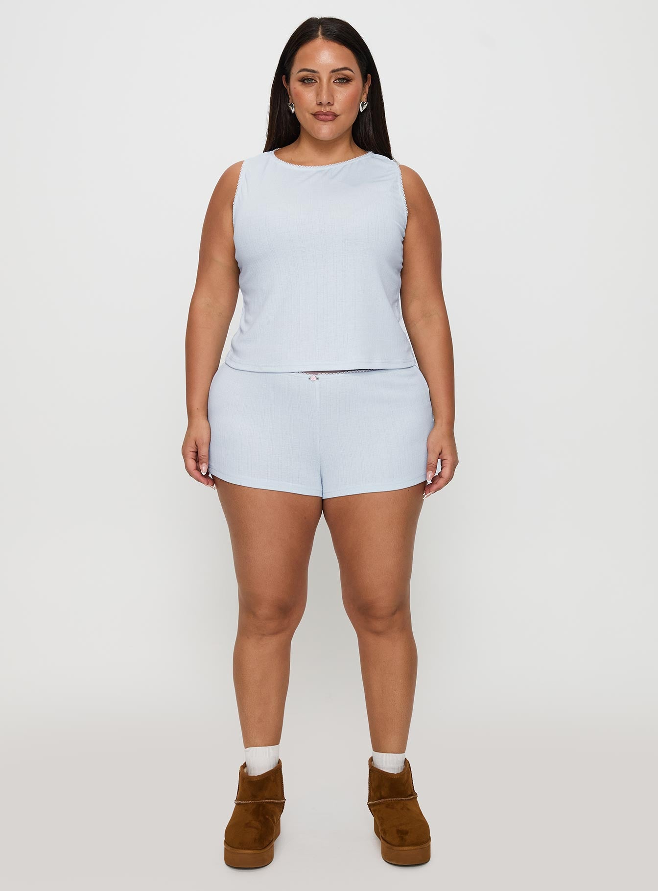 Serenitie Pointelle Sleep Set Blue Curve