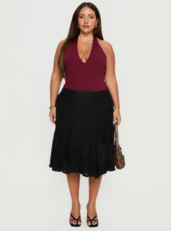 With Kindness Midi Skirt Black Curve