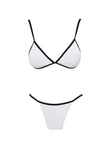 Olivia Adjustable Triangle Bikini Top White / Black