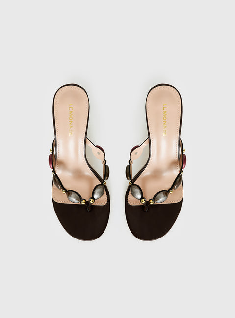Nina Bead Heels Chocolate