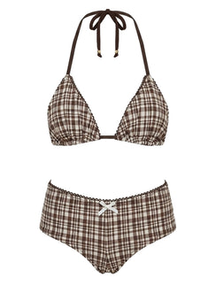 Staasie Swim Shorts Brown Check
