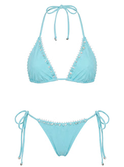 Lietta Embellished Tie Side Bikini Bottoms Jelly Mint