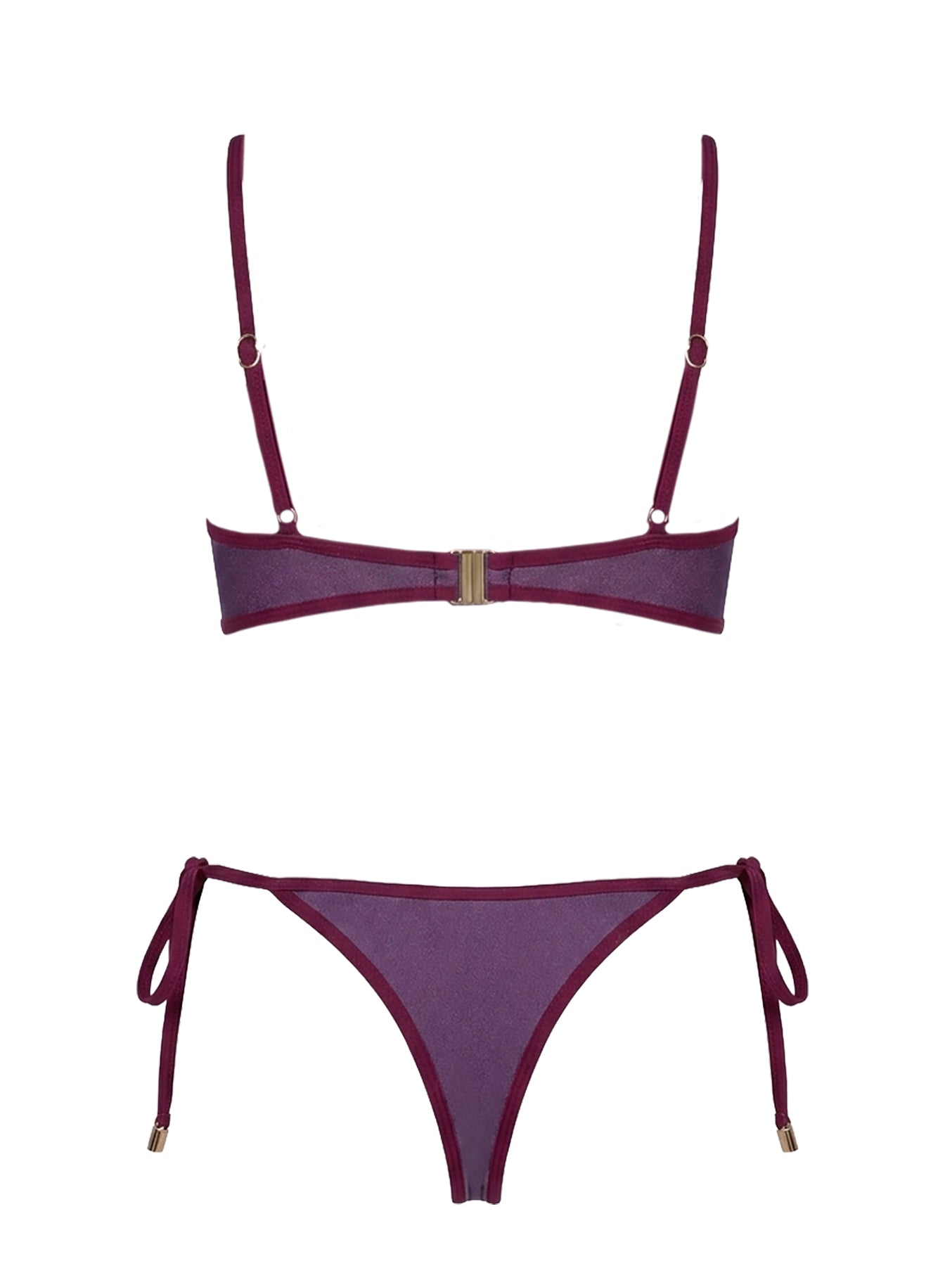 Nell Tie Side Bikini Bottoms Deep Purple