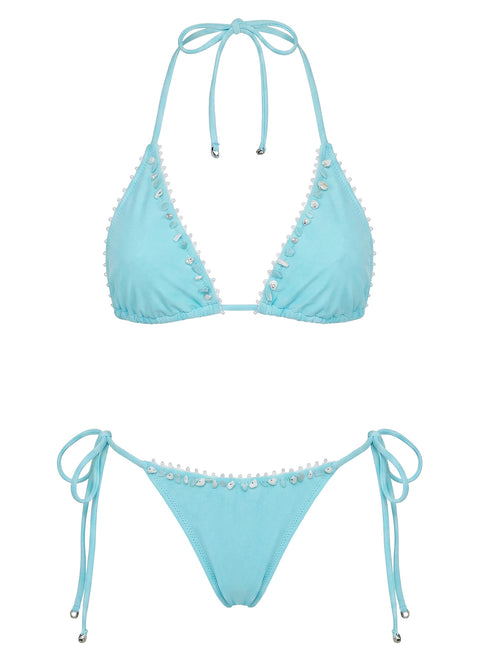 Lietta Embellished Triangle Bikini Top Jelly Mint