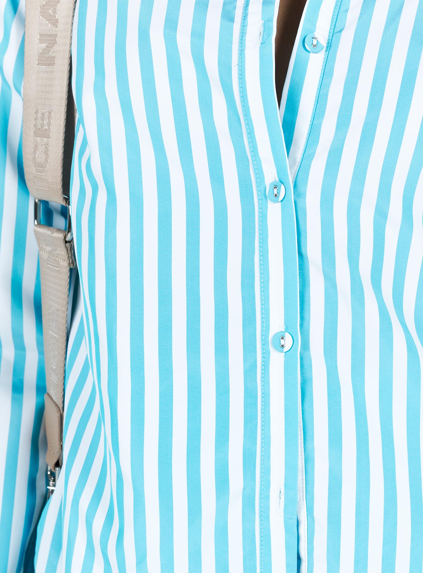 Matching set Striped print Classic collar Button front fastening Single-button cuff High waisted shorts  Drawstring waistband