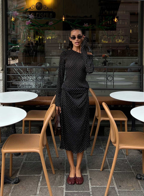 Haven Maxi Dress Noir Polka | Princess Polly Haven Maxi Dress Noir Polka | Princess Polly