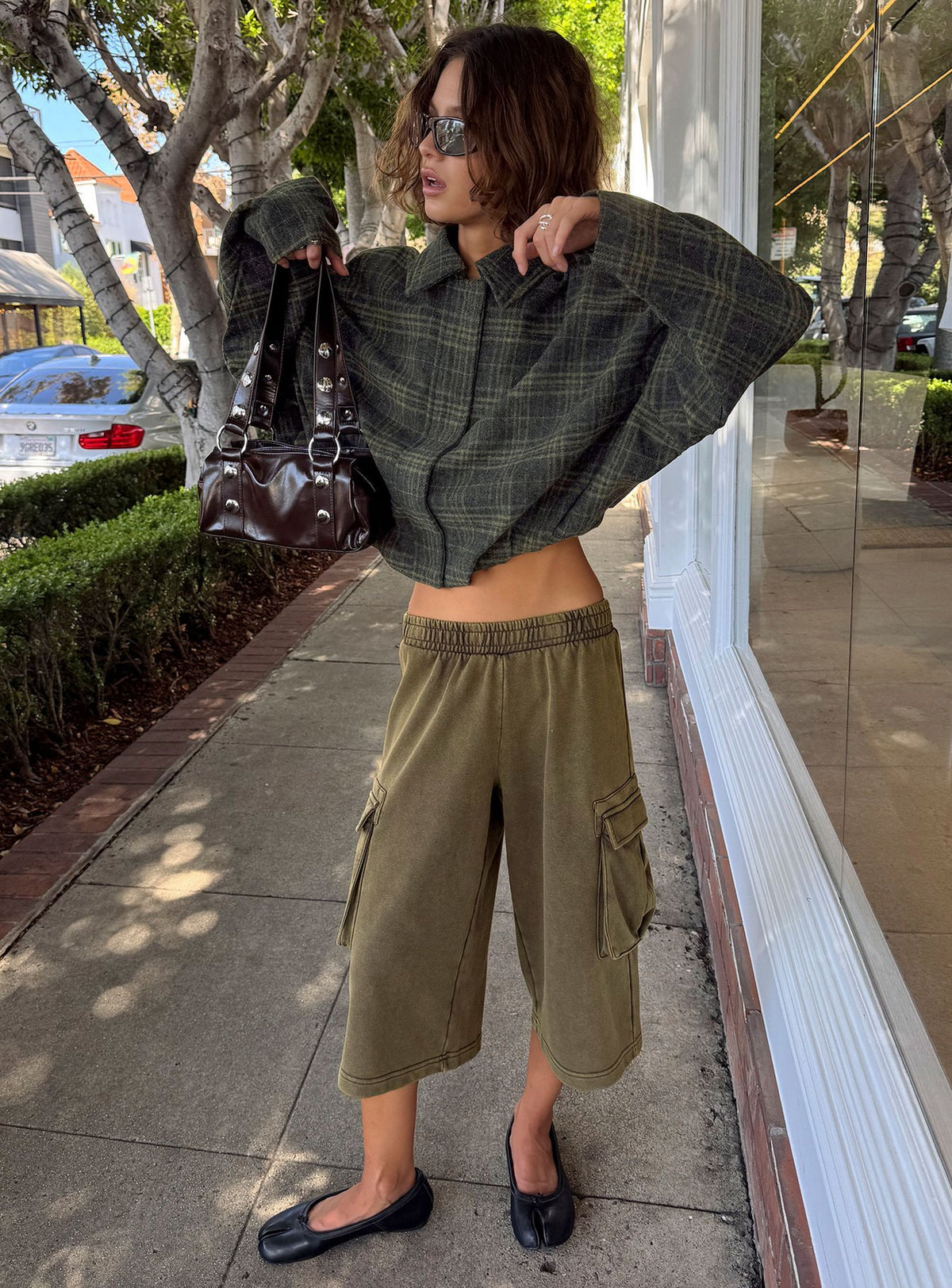 Dennie Bomber Jacket Charcoal / Green Plaid