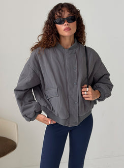 Stick Season Quilted Jacket Grey