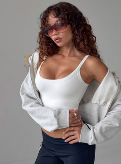 Kasper Cinched Longline Tank Top White