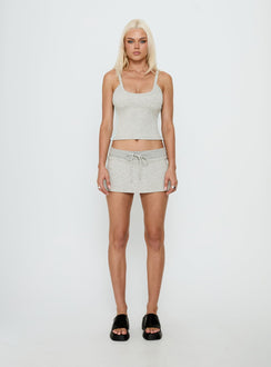 Dynah Cinched Tipping Tank Top Grey Marle / Blue