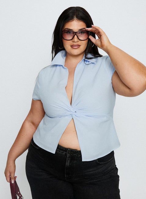Lover Blues Twist Top Blue Curve