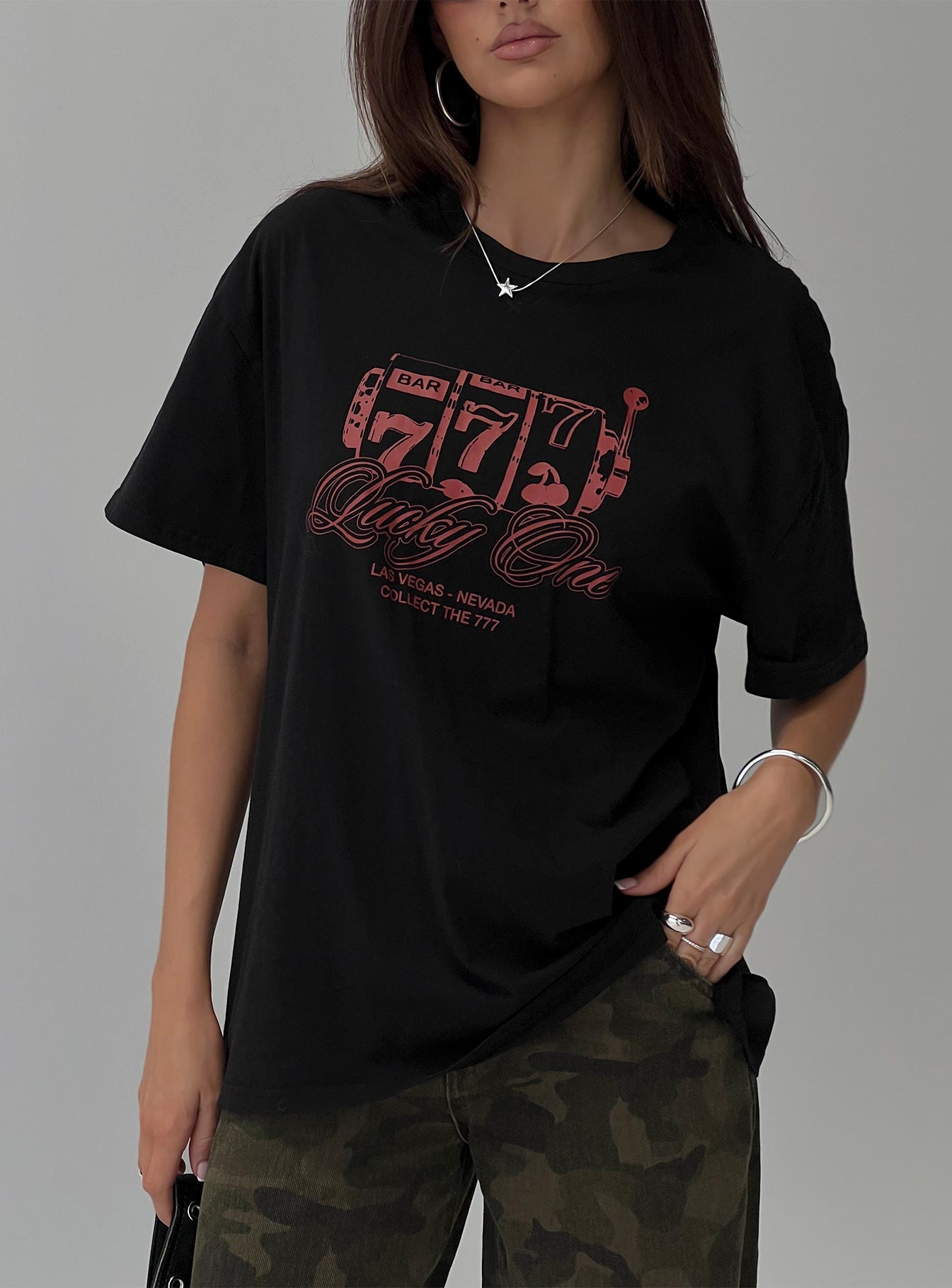 Big Winner Oversized Graphic Tee Black