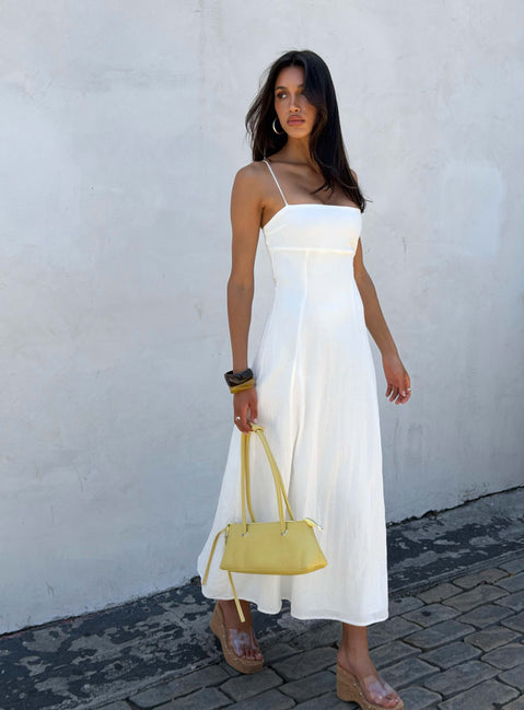 Brightwell Backless Maxi Dress | White | Womens