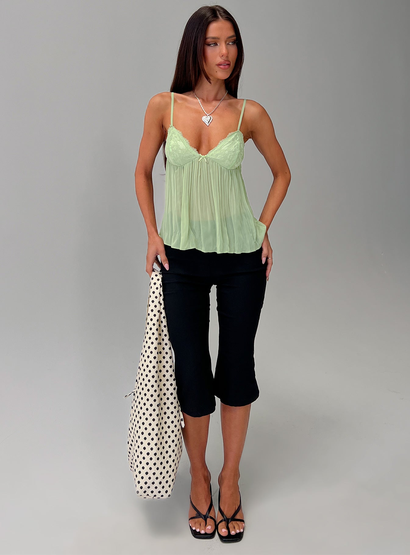 Zami Pleat Top Green