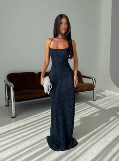 Celena Maxi Dress Navy Burnout Petite