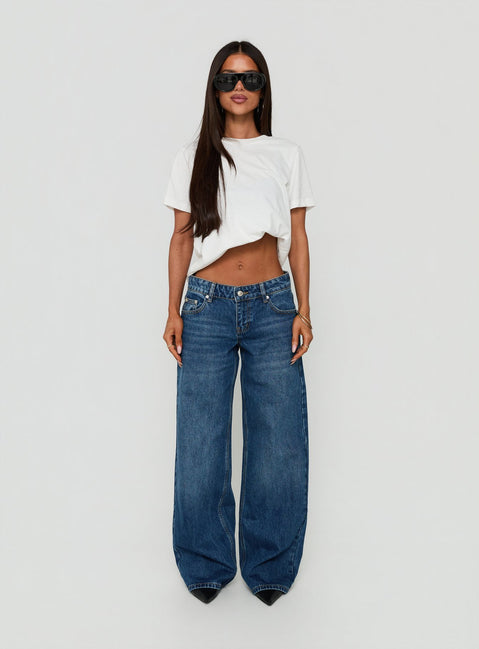 Ellanor Low Rise Straight Leg Jeans Vintage Dark Blue