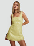 Dasha Mini Dress Yellow Sequin