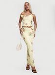   front view of model wearing Princess Polly Rios Maxi Skirt Cream Maxi 