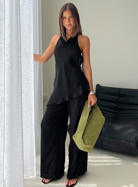 Emorisa Halter Longline Top Black