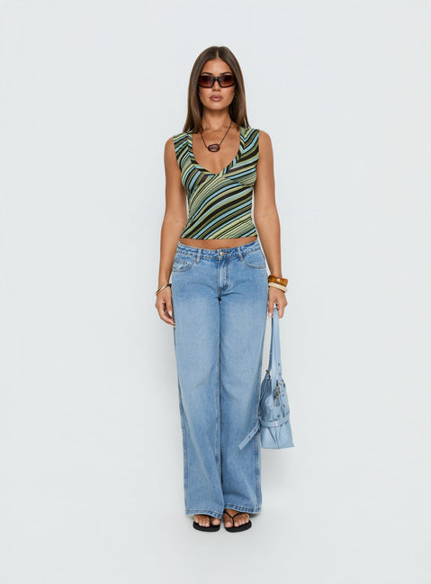 Ramos Low Rise Denim Jeans Bright Blue Wash Petite