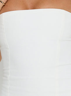 Esatora Halter Flare Mini Dress White