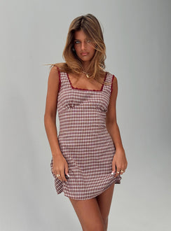 Dasha Mini Dress Red Check Tall