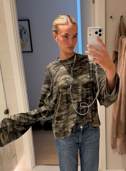 Bloom Long Sleeve Top Camo