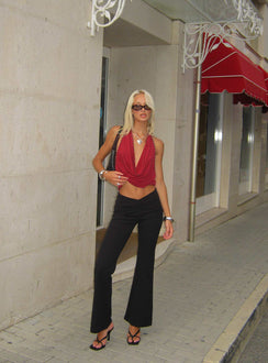 Khoda Studded Halter Top Burgundy