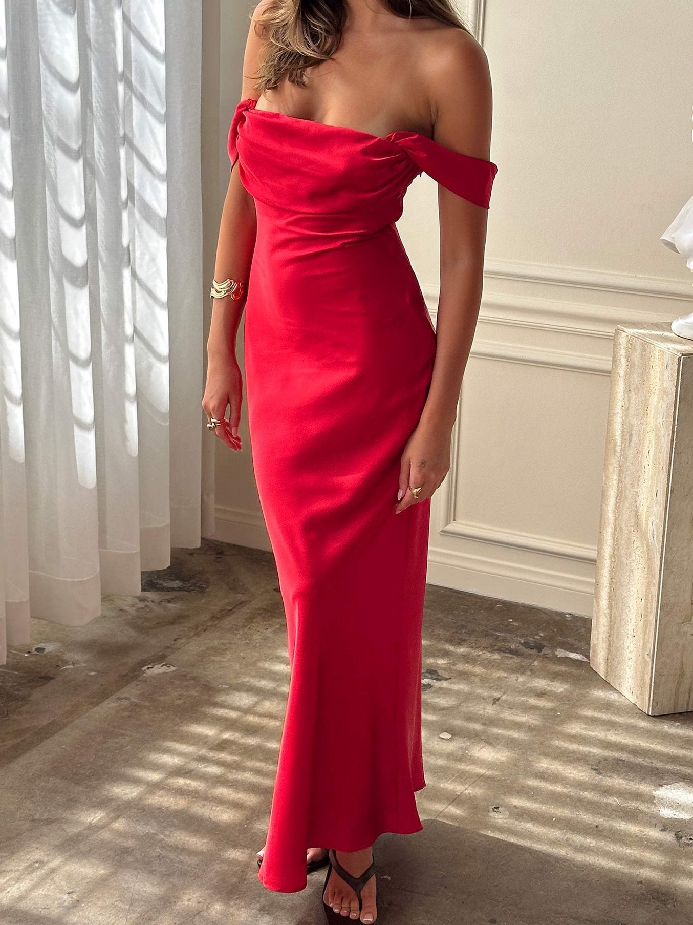 Azura Off The Shoulder Maxi Dress Red | Princess Polly Azura Off The Shoulder Maxi Dress Red | Princess Polly