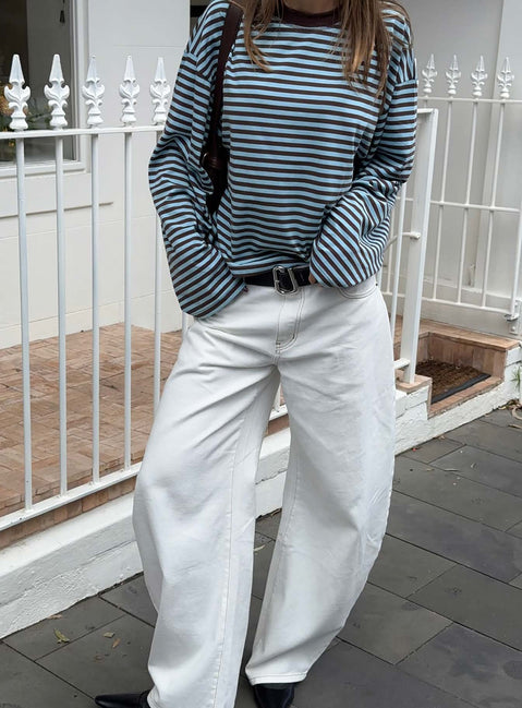 Bloom Long Sleeve Chocolate Sea Stripe