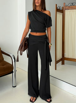 Hadlia Tie Waist Pants Black