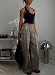 product Princess Polly High Waisted  Paltrow Cargo Pant Washed Brown