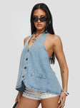 Hills Halter Washed Blue