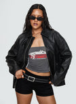 Napoleon Faux Leather Jacket Black