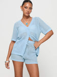 Beach Day Knit Set Light Blue