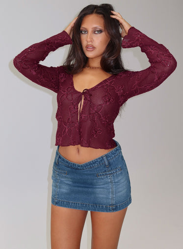 Darbi Denim Mini Skort Mid Blue