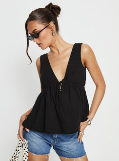 Dianna Babydoll Cami Top Black