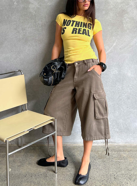 Hudsen Longline Cargo Shorts Khaki Tall