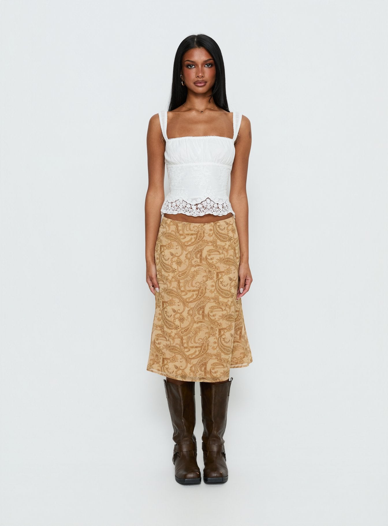 Moses Midi Skirt Paisley | Princess Polly