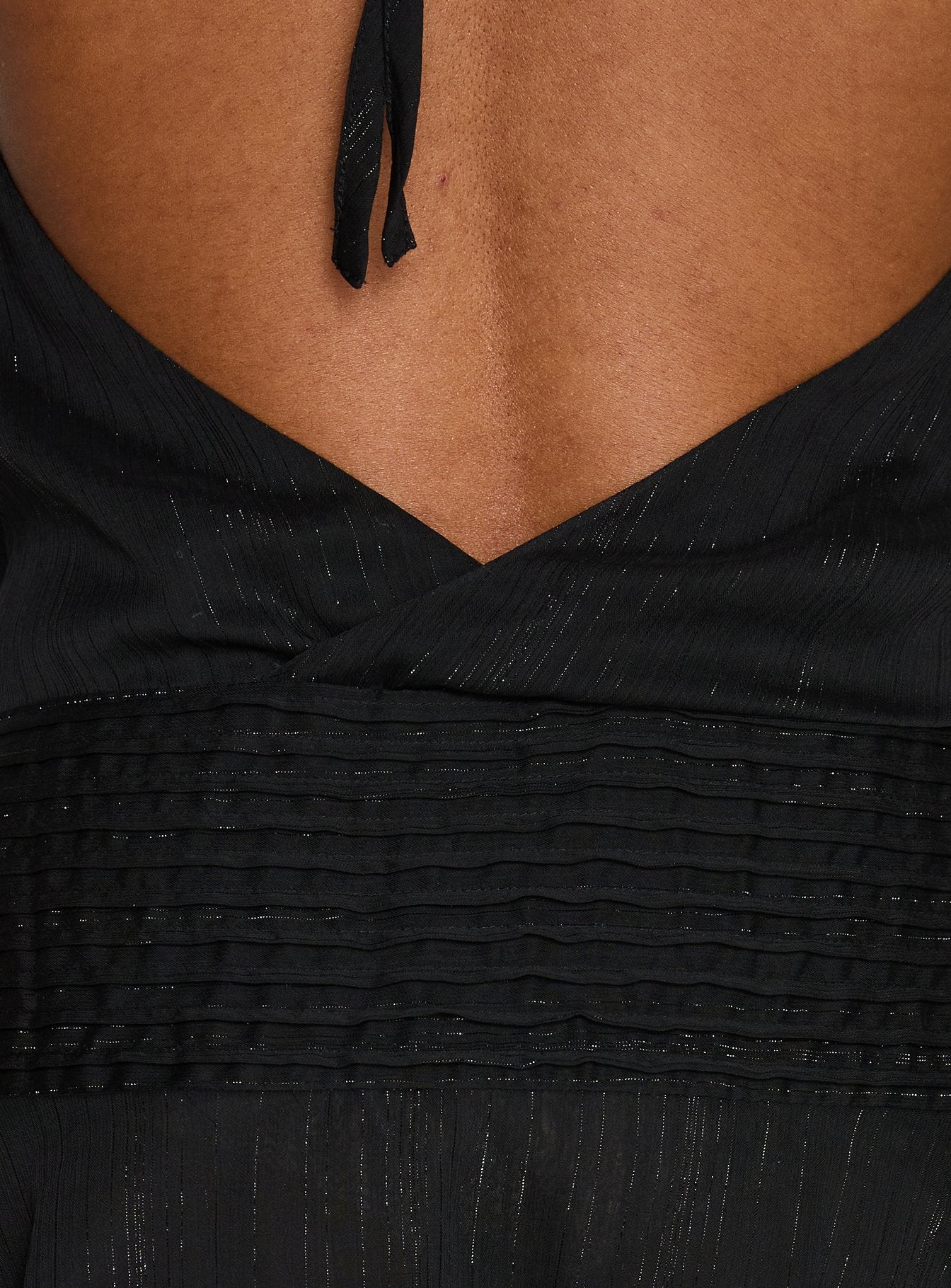 black chiffon halter mini dress Malakhai Chiffon Halter Mini Dress - Black
