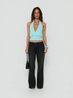 Buenos No Waist Low Rise Straight Leg Jeans Washed Black
