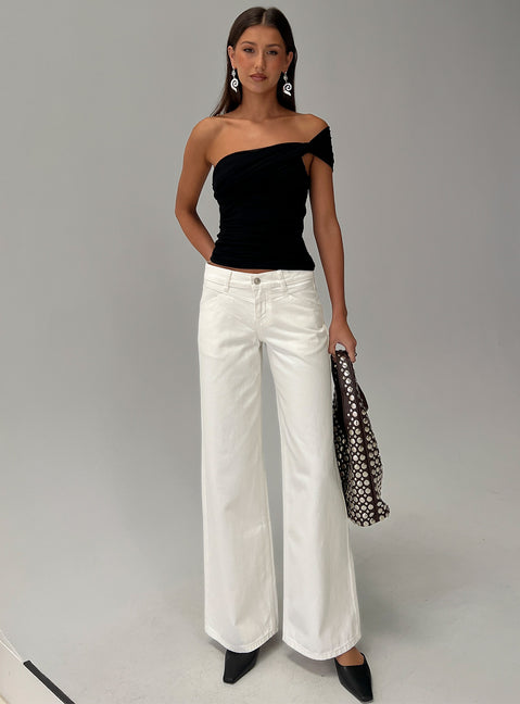 Keandra One Shoulder Top Black