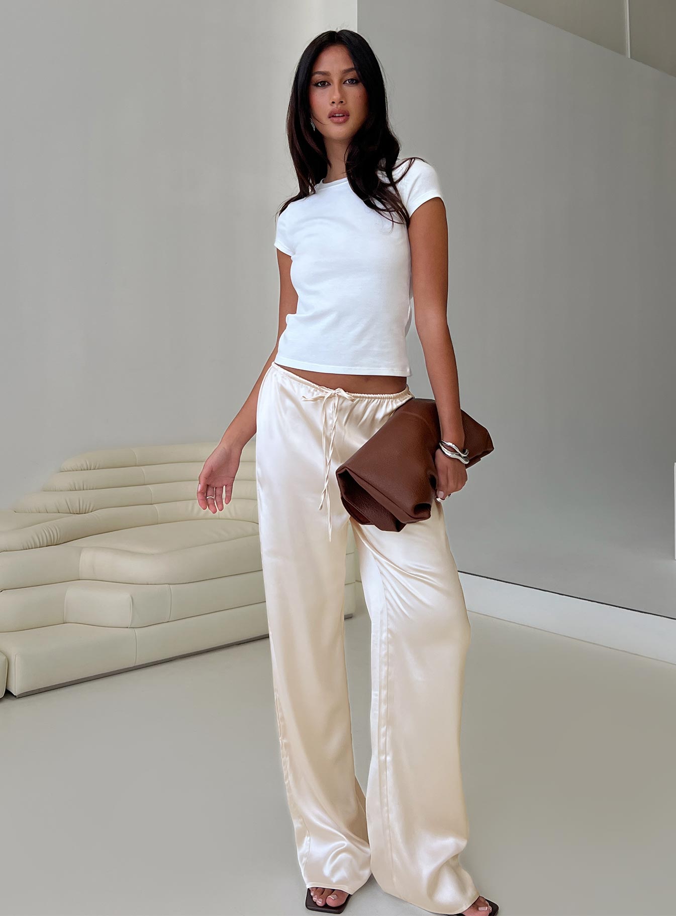 satin dress pants women zsangbee Women's Satin Wide Leg Pants High Waisted Work Pants Party Dress Trouser Casual Slacks Black at Amazon Women's Clothing store