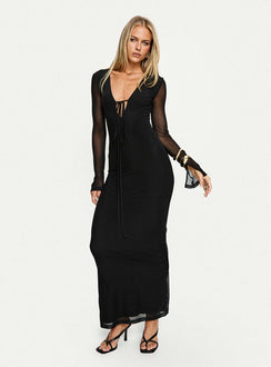 Ariadna Cut Out Long Sleeve Maxi Dress Black