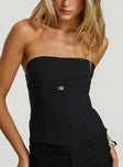 product Princess Polly Sleeveless straight  Flounce Strapless Top Black