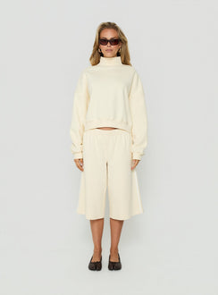 Anyya Funnel Neck Crew Jumper Cream