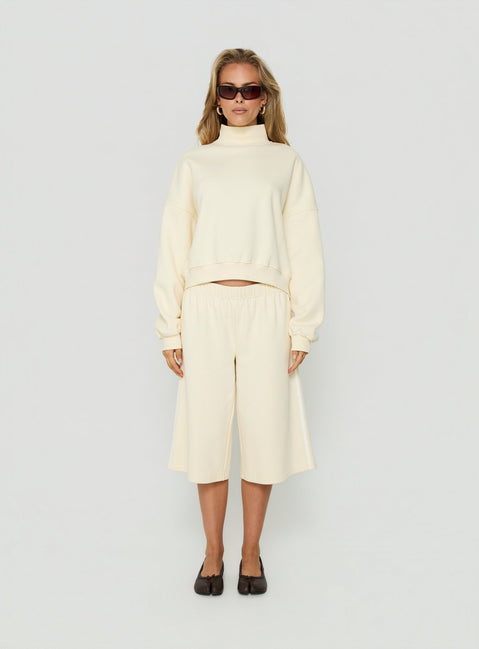 Anyya Funnel Neck Crew Jumper Cream