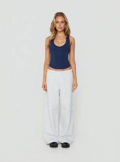 Kennah Wide Leg Sweat Pants Grey Marle